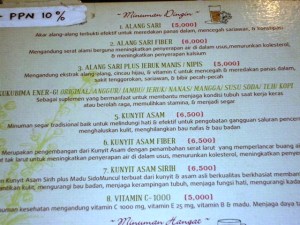 Price list jamu. Murah-meriah banget-nget :-)