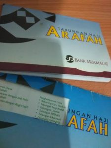 Tabungan ARAFAH --yang satu digunting oleh pihak bank, karena ganti buku baru